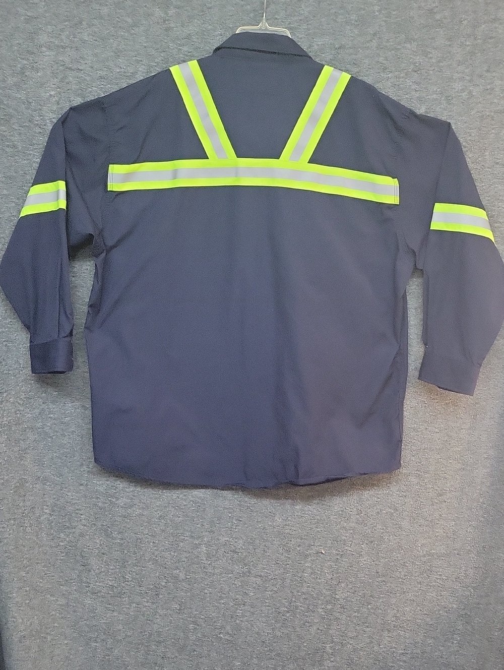 Carhartt Work Shirt with High-Vis Stripes - Navy & Lime/Gray Mens Size 2X - Picture 7 of 11